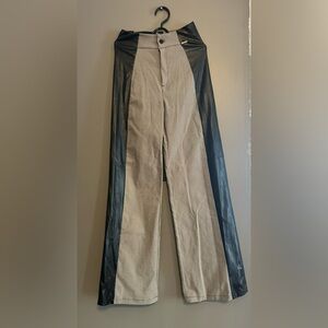 High rise wide leg pants